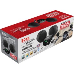 SISTEMA IMPIANTO AUDIO STEREO BOSS 3" 2 CH 600W NERO PER MOTO E HARLEY DAVIDSON