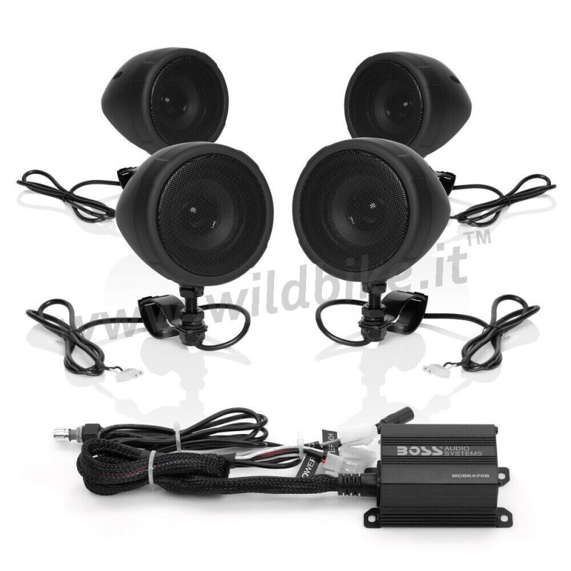 VERSTÄRKERSYSTEM LAUTSPRECHER STEREO AUDIO SYSTEM BOSS 3" 4 CH 1000W SCHWARZ FÜR MOTORRAD