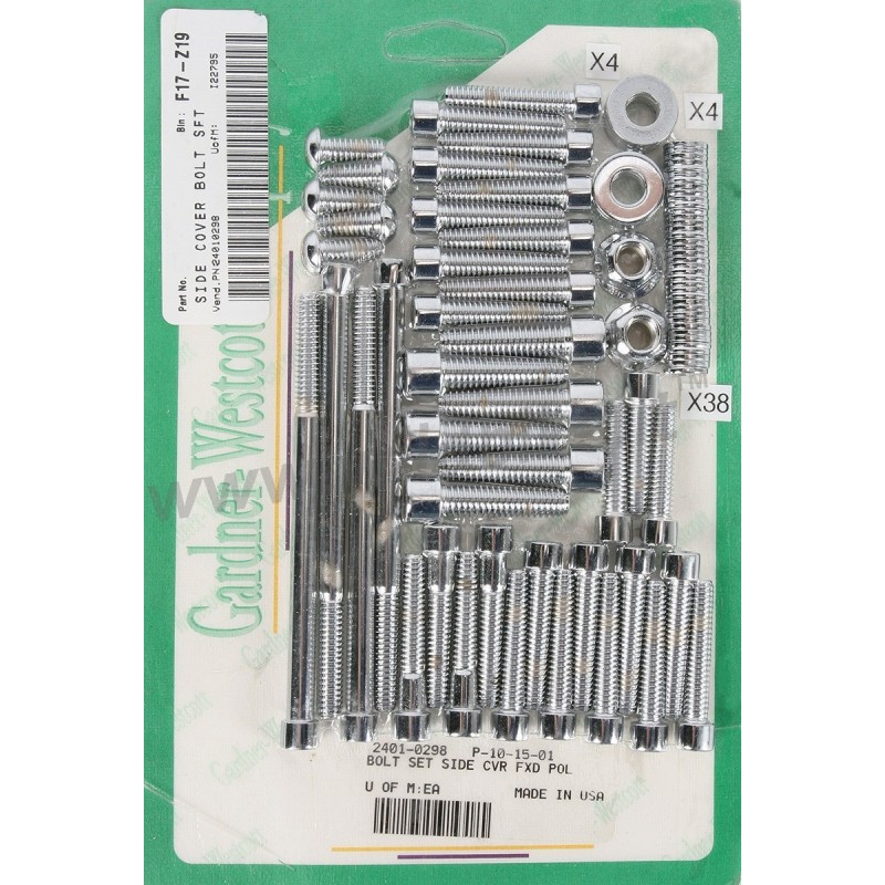 JEU DE BOULONS COUVERCLE LATÉRAL TRANSMISSION PRIMAIRE HARLEY DAVIDSON FXD DYNA 07-17