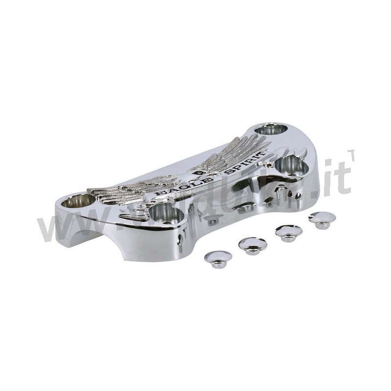 EAGLE SPIRIT CHROME PLATE TOP CLAMP FOR HARLEY DAVIDSON HANDLEBARS