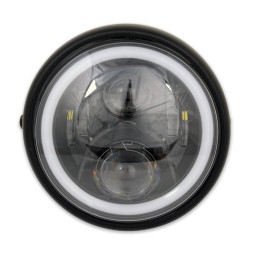 SCHEINWERFER LED 7.5" 190 MM EU ZUGELASSEN ANGEL EYE SUPERLIGHT MOTORRAD