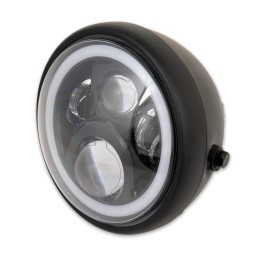LED HEADLIGHT EU APPROVED 7.5" 190 MM SUPERLIGHT ANGEL EYE FOR MOTORCYCLE