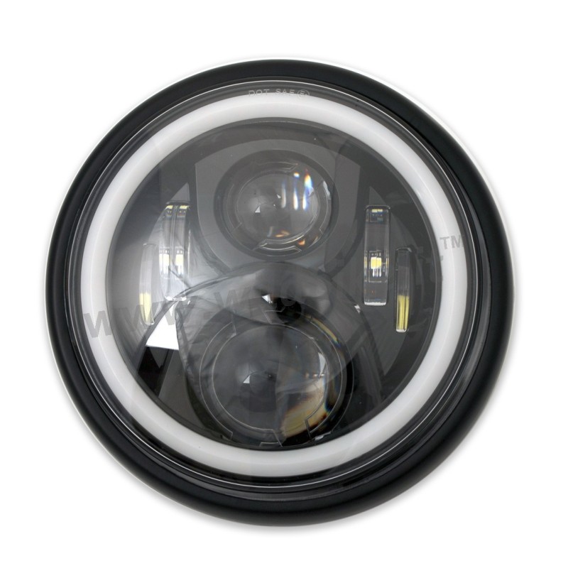 HEADLIGHT SLIM 190 MM 4 LED HALO RING FOR MOTORCYCLE