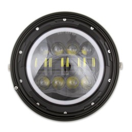 PHARES AVANT 10 LED EU APPROUVÉ 7.7" 200 MM BAGUE HALO POUR MOTOCYCLETTE