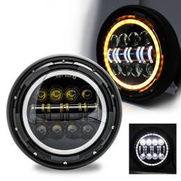 HEADLIGHT 7.5" 190 MM MULTI PROJECTOR HALO RING 13 LED EU APPROVED FOR MOTORCYCLE