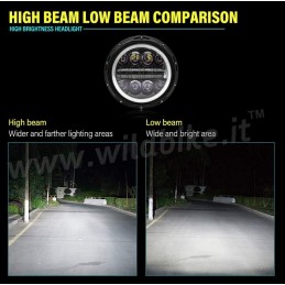 PHARES AVANT 13 LED EU APPROUVÉ 7.7" 200 MM BAGUE ANGEL EYE POUR MOTOCYCLETTE