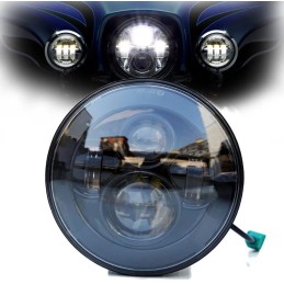 KIT DE PIÈCES PHARE LED EU APPROUVÉ NOIR HARLEY DAVIDSON FLH FLT TOURING 94-17