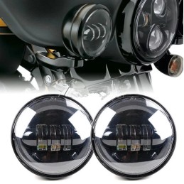 KIT DE PIÈCES PHARE LED EU APPROUVÉ NOIR HARLEY DAVIDSON FLH FLT TOURING 94-17