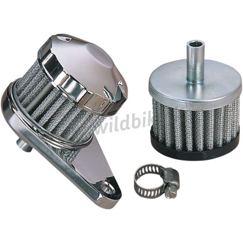 KIT FILTRO CROMATO SFIATO BASAMENTO MOTORE MOTO CUSTOM E HARLEY DAVIDSON