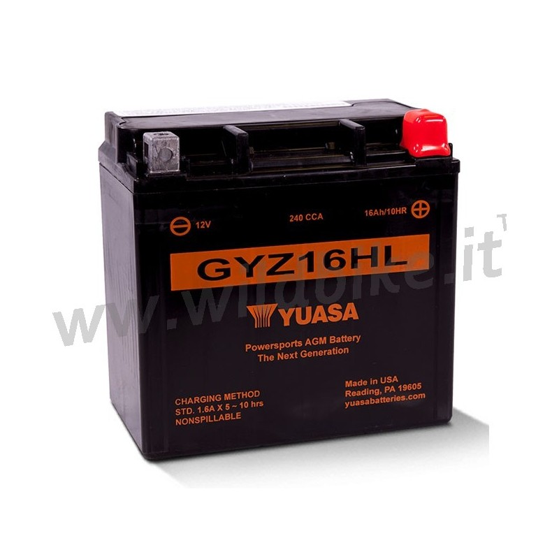 BATTERIA AGM YUASA GYZ16HL 12V 16AH 240 CCA HARLEY DAVIDSON RH 1250 S ABS SPORTSTER 21-24