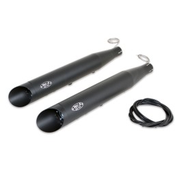 POTS D'ÉCHAPPEMENTS MCJ ROYAL 80 SLIP-ON APPROUVÉ EU NOIR HARLEY DAVIDSON FXD DYNA 06-17