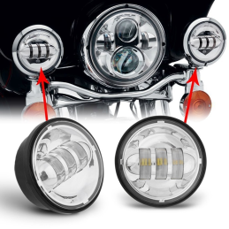 SCHEINWERFER LED TEILE KIT EU ZUGELASSEN CHROM HARLEY DAVIDSON FLH FLT TOURING 94-13