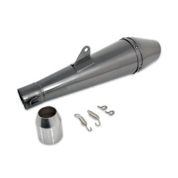 CONE STYLE 3 UNIVERSAL DARK STEEL MUFFLER EXHAUST SLIP-ON FOR MOTORCYCLE