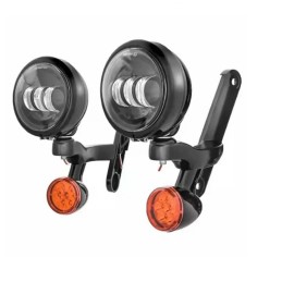 LED-HALTERUNGEN UND ZUSATZSCHEINWERFER-KIT SCHWARZ HARLEY DAVIDSON FLH TOURING 1999-2020