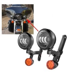 KIT STAFFE E FARI AUSILIARI LED NERI HARLEY DAVIDSON FLH TOURING 1999-2020
