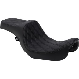 BLACK LEATHER SEAT PREDATOR III DIAMOND FOR HARLEY DAVIDSON FXD DYNA 06-17