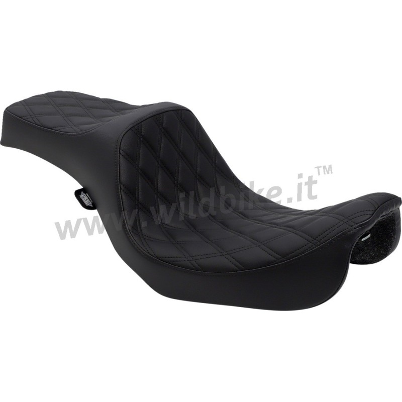 LEDER SITZ PREDATOR III DIAMOND SCHWARZEN für HARLEY DAVIDSON FXD DYNA 06-17