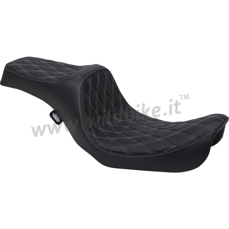 SELLA IN PELLE PREDATOR III DIAMOND SILVER NERA HARLEY DAVIDSON FXD DYNA 06-17