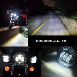 SCHEINWERFER LED KONVERTIERUNG KIT EU ZUGELASSEN SCHWARZ HARLEY DAVIDSON FLS SOFTAIL 00-17