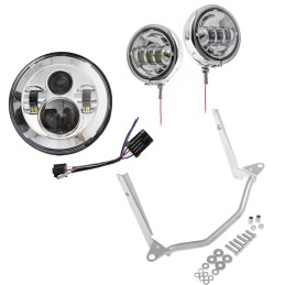 CHROME HEADLIGHT BODY LED CONVERSION KIT EU APPROVED HARLEY DAVIDSON FLS SOFTAIL 00-17