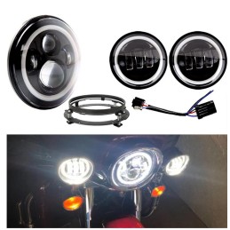 KIT PARABOLE ANTERIORI A LED ANGEL EYE NERI HARLEY DAVIDSON FLH FLT TOURING 94-13