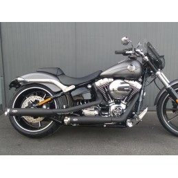 AUSPUFFANLAGEN MCJ ROYAL 80 SLIP-ON EU ZUGELASSEN SCHWARZ HARLEY DAVIDSON SOFTAIL FXSB BREAKOUT 13-17