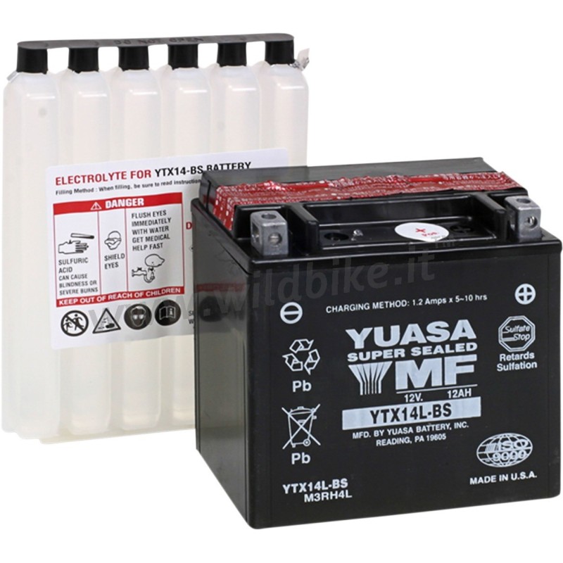BATTERY YUASA ORIGINAL HIGH PERFORMANCE AGM YTX14L-BS HARLEY DAVIDSON XL SPORTSTER 04-21