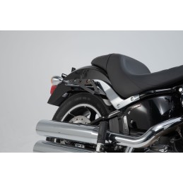 BLACK SADDLEBAGS LEGEND GEAR SET HARLEY DAVIDSON FXLR SOFTAIL LOW RIDER 2018-2024