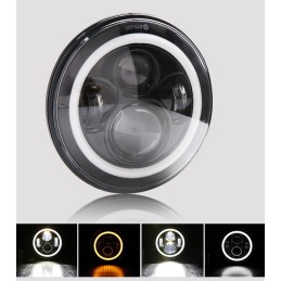 KIT PARABOLE ANTERIORI A LED ANGEL EYE NERI HARLEY DAVIDSON FXST FLST SOFTAIL 07-17