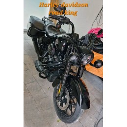 BLACK LED BRACKETS SPOTLIGHT KIT HARLEY DAVIDSON FLH TOURING 1999-2020