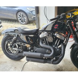 SYSTÈME D'ÉCHAPPEMENT MCJ 2EN2 BIG SHORT 90 NOIR APPROUVÉ EU HARLEY DAVIDSON XL SPORTSTER 04-13