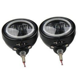 BLACK BRACKETS AND AUXILIARY ANGEL EYE LIGHT LED KIT HARLEY DAVIDSON FLH TOURING 1999-2020