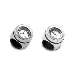 SET HORLOGE ET THERMOMÈTRE UNITECH HM CHROME GUIDON MOTO CUSTOM ET HARLEY DAVIDSON