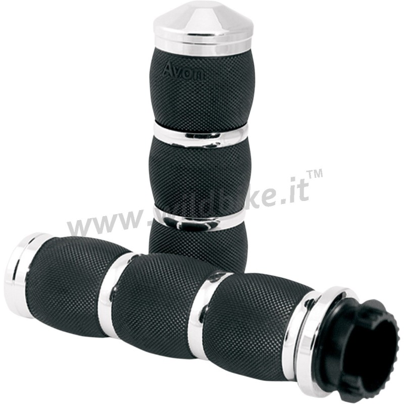 MANOPOLE AVON AIR CUSHION IN ALLUMINIO CROMATO  DA 1" PER MOTO CUSTOM