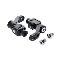 KIT SUPPORTI ATTACCHI NERI REGOLABILI 360° PEDANE PASSEGGERO HARLEY DAVIDSON SOFTAIL M-EIGHT 18-24