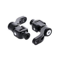 BLACK PASSENGER FOOTPEG MOUNT KIT ADJUSTABLE 360° HARLEY DAVIDSON SOFTAIL M-EIGHT 18-24