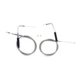 SET CÂBLES D'ACCÉLÉRATEUR ET DE VEILLE EN ACIER 86 CM (34") LONGUEUR HARLEY DAVIDSON 90-95