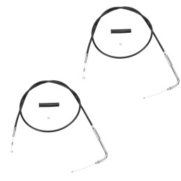 SET CÂBLES D'ACCÉLÉRATEUR ET DE VEILLE EN VINYL NOIR 76 CM (30") LONGUEUR HARLEY DAVIDSON 90-95