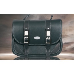 BORSA LATERALE IN PELLE MCJ CLASSIC NERA STYLE 1 HARLEY DAVIDSON FXD DYNA 06-17
