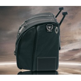 BORSA LATERALE IN PELLE MCJ CLASSIC NERA STYLE 1 HARLEY DAVIDSON FXD DYNA 06-17