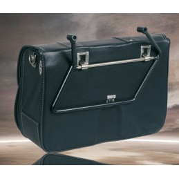 BORSA LATERALE IN PELLE MCJ CLASSIC NERA STYLE 1 HARLEY DAVIDSON FXD DYNA 06-17