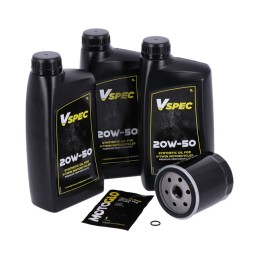 MOTORÖL-SERVICE-KIT VSPEC synthetisches 20W50 HARLEY DAVIDSON FXD DYNA 99-17