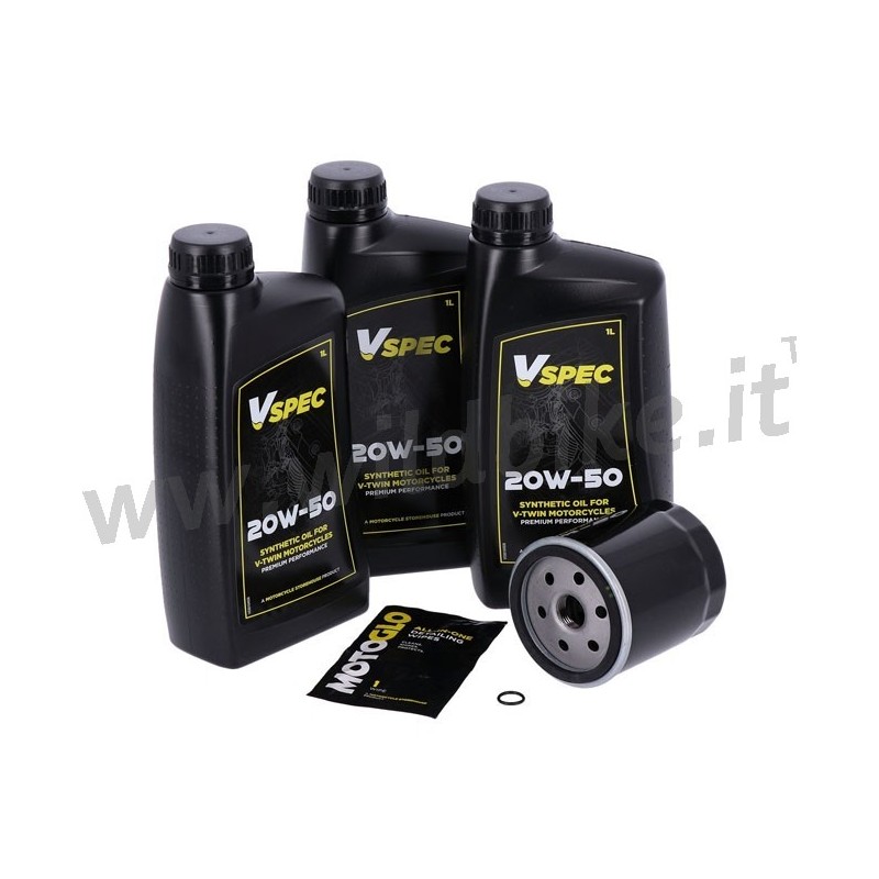 KIT D'ENTRETIEN HUILE MOTEUR VSPEC 20w50 synthétique HARLEY DAVIDSON FXD DYNA 99-17