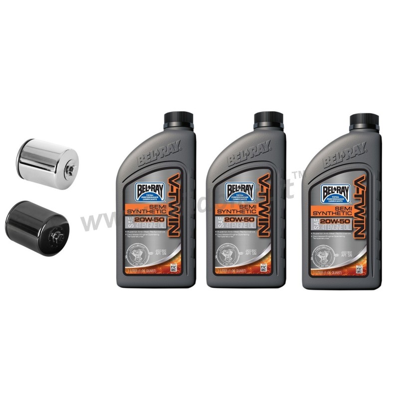 MOTORÖL-SERVICE-KIT BEL RAY HALBSYNTHETISCH 20W50 HARLEY DAVIDSON FXST/FLST SOFTAIL 99-17