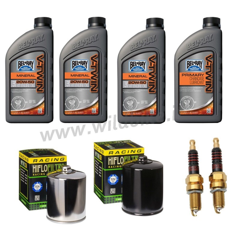 KIT SERVICE MAINTENANCE BEL RAY MOTOR OIL MINERAL 20W50 HARLEY DAVIDSON XL SPORTSTER 86-21