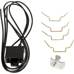 LAMPE DE PHARES AVANT NOIR LUCAS STYLE 5 3/4 "145 MM AVEC SUPPORT LATÉRAL MOTOCYCLETTE