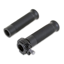 KIT GRIPS ANDERSON BLACK WITH DUAL THROTTLE FOR HANDLEBAR 1" HARLEY DAVIDSON