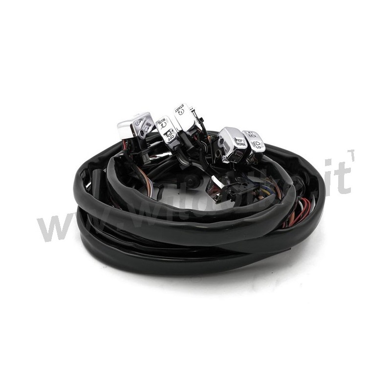 KIT INTERRUTTORI PULSANTI CROMATI LED COMANDI MANUBRIO HARLEY DAVIDSON FXD DYNA 07-11