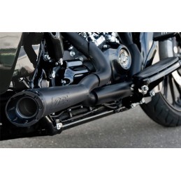 AUSPUFF 2-INTO-1 TBR SHORTY TURN-OUT SCHWARZ HARLEY DAVIDSON FLH FLT TOURING 95-16