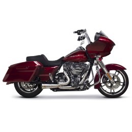 AUSPUFF 2-INTO-1 TBR SHORTY TURN-OUT INOX HARLEY DAVIDSON FLH FLT TOURING 95-16